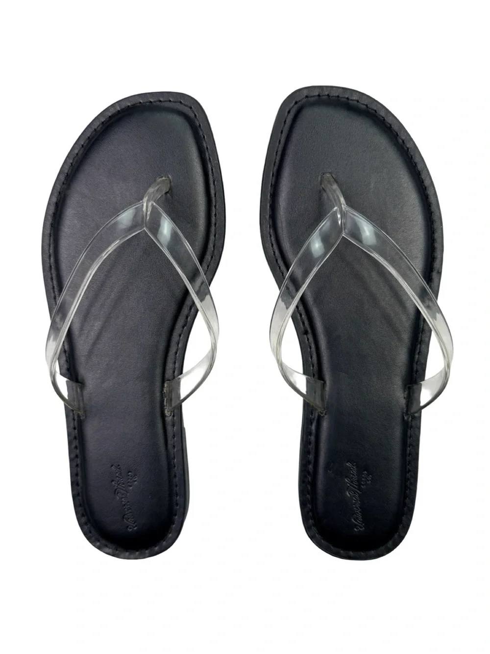 Universal Thread Keilani Flip Flop Thong Sandals - Size 8 - Black / Clear